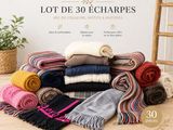 lot de 30 echarpes - mix de couleres motifs & motifs