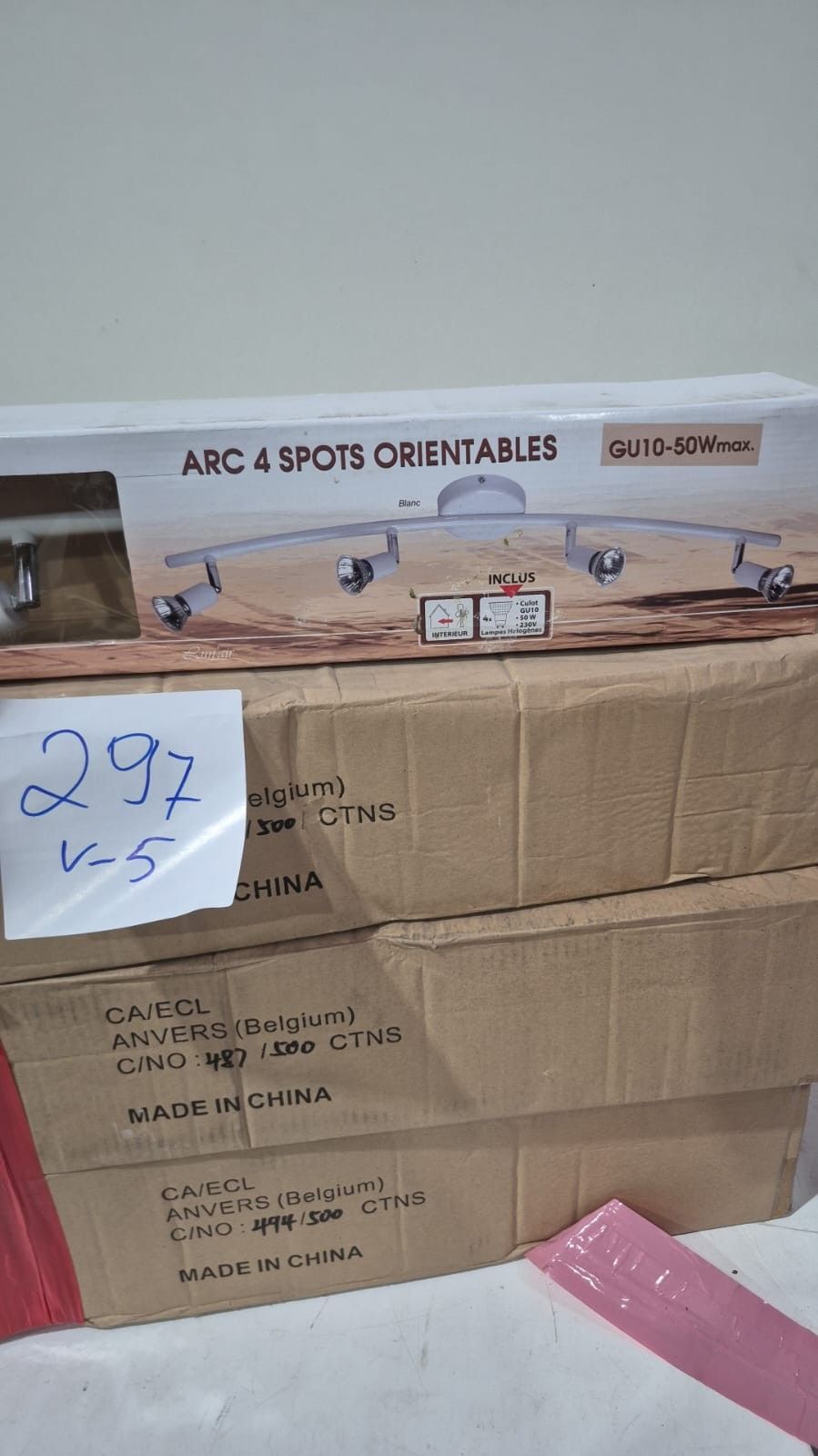 Lot de 6 réglettes d'éclairage à 4 spots orientables, modèle…