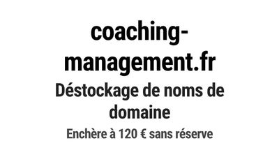 Nom de domaine coaching-management.