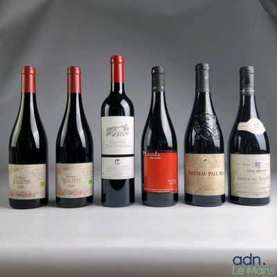 plusieurs bouteilles de vin sont alignées sur une table