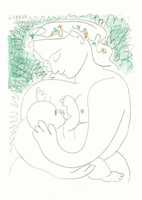 Pablo PICASSO (1881-1973) (d'après) - La maternité, Lithogra…