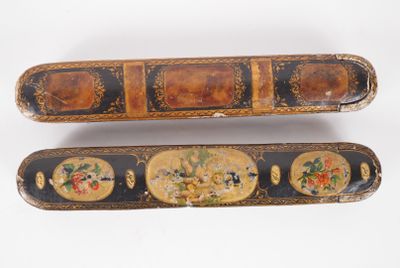 two different types of decorative items that are on display