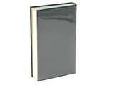 the front of a book with a black cover and white pages