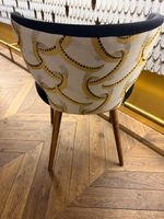 2 Fauteuils CASUAL DIXIE, noir/beige/doré, petits accrocs (photo 3)