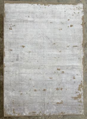 Tapis Moderne noué main couleur uni gold et gris 299x 245
