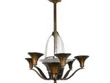 a close up of a chandelier with three lights on it