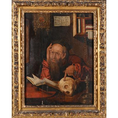 ECOLE DU NORD XVIè. « Saint Jérôme à la méditation ». - Photo 1