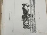 an old book with a drawing of a man on a horse