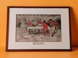 framed picture of a painting of a group of men at a table