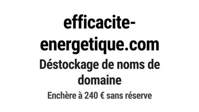 Nom de domaine efficacite-energetique.