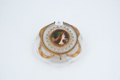 a glass plate with a picture of a woman on it