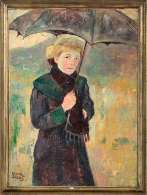 Huile sur toile "Le temps belge". Signée en bas à gauche Rap…