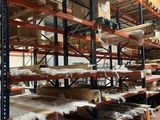 many shelves with boxes on them in a warehouse