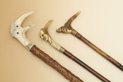 Réunion de 3 CANNES - L'une en néflier et pommeau en corne d… - Photo 1