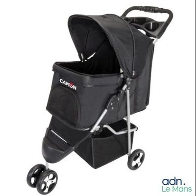 an image of a stroller with a basket attached to it