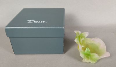 DAUM France. Petit vide poche en pâte de verre à décor flora…