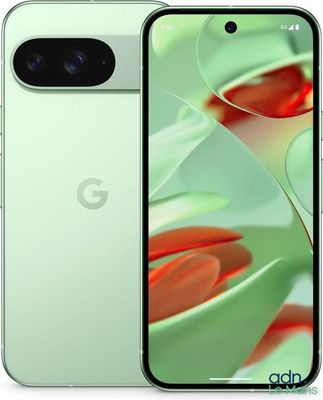 Le smartphone Google Pixel est présenté en vert.