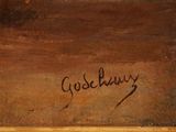 an image of a close up of a painting on a wooden surface