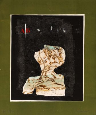an image of a painting of a person with a head in a frame