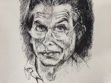 an image of a drawing of a woman ' s face with glasses