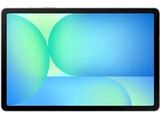 the tablet is on a white surface with a blue background