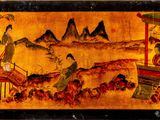 une image représentant un tableau où l'on voit des personnes à bord d'une calèche