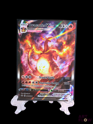 a close up of a pokemon card with a black background