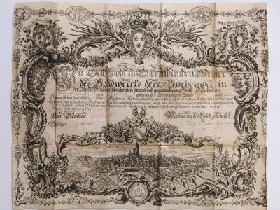 un vieux manuscrit sur lequel figure l'image d'un château