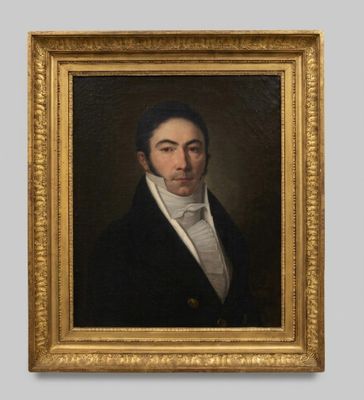 portrait of a gentleman in a black coat and white shirt