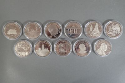 CLUB FRANCAIS DE LA MEDAILLE, Ensemble de 11 médailles de la…