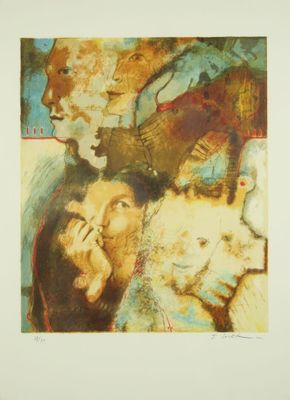 Jorge SOLER (né en 1946). Composition aux personnages. Litho…