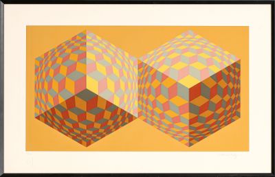 une image représentant deux cubes sur fond jaune
