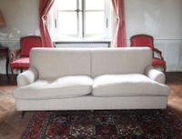 PAIRE DE CANAPES confortables de forme rectangulaire en toil…