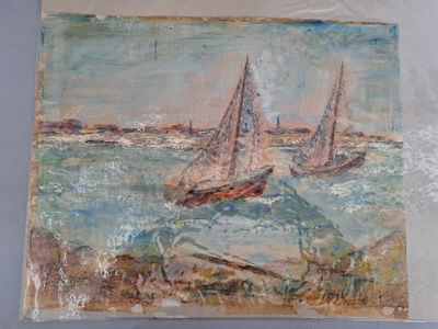 Fernand ROUX (1906-1994) Voiliers Gouache et aquarelle sur p…