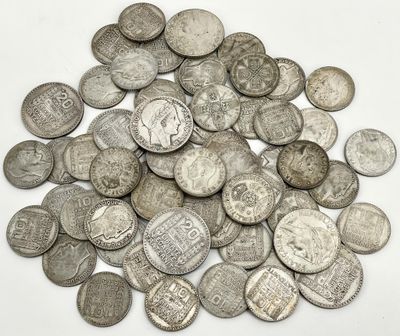 Ensemble de monnaie argent comprenant 10 et 20 Francs Turin.…