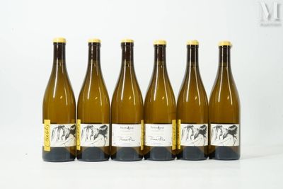 six bottles of wine are lined up in a row on a white surface