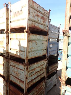 a stack of crates that are stacked on top of each other