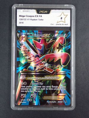 a close up of a card in a plastic case on a table
