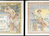 deux images d'une série de trois billets de banque de couleurs différentes