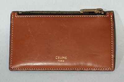 CELINE Porte carte en cuir marron