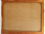 an old picture frame with a wooden frame on a white background