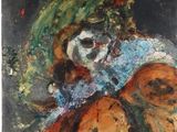 une image représentant un tableau où l'on voit une femme avec un chat sur les genoux