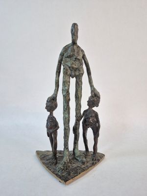 Georges AYVAYAN Sculpture Groupe Homme et Deux Figures