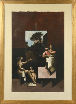 an image of a painting of a group of people sitting around a table