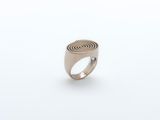a close up of a ring with a spiral design on it