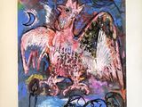 a picture of a painting of a bird on a table