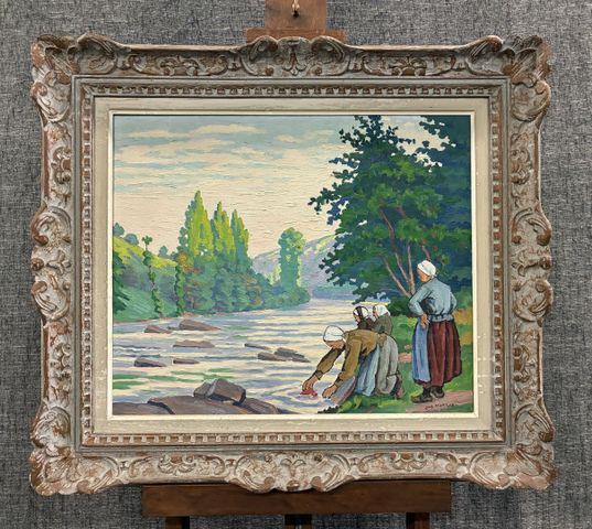 MOREAU Louis (Châteauroux 1883- Malakoff 1958). « Les lavandières...