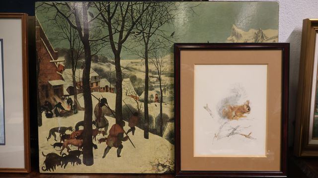 Mads STASE « écureuil » dessin aquarellé, joint Pieter BRUEGHEL, ...