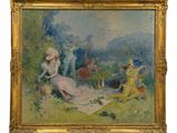 an image of a painting of a group of people in a field