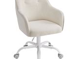 une image représentant une chaise de bureau blanche à roulettes